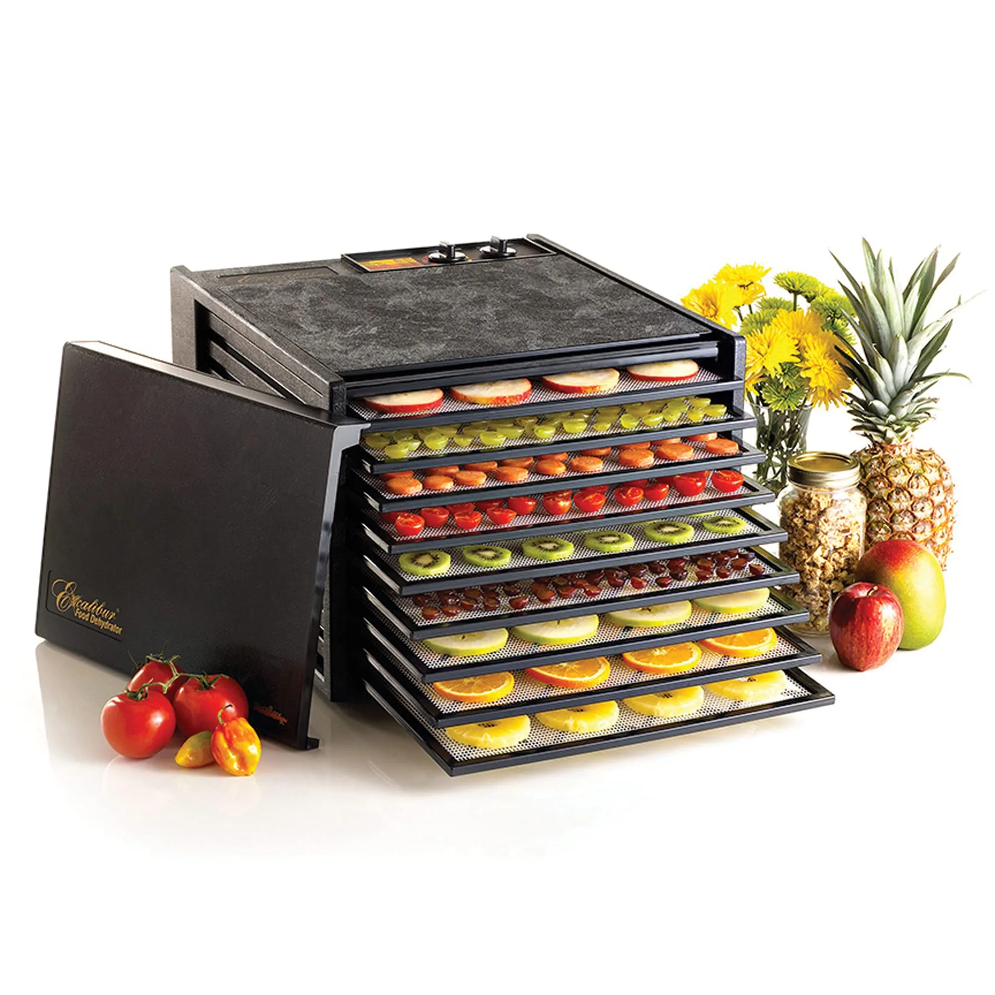 Excalibur 3926TB Food Dehydrator 9-Tray Electric with 26-hour Timer - Black