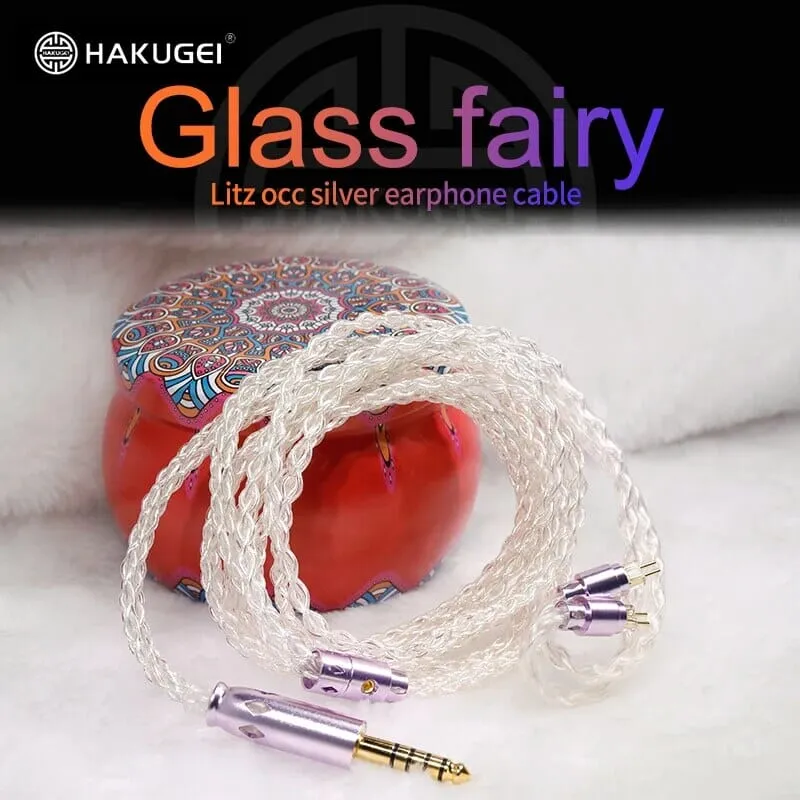 HAKUGEI Glass Fairy Litz 5N OCC Silver Upgrade Earphone Cable