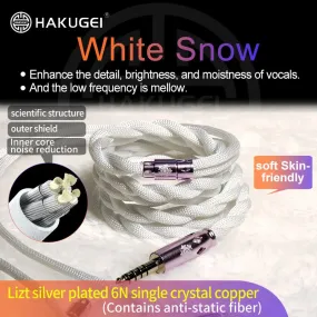 HAKUGEI White Snow Litz Silver-Plated 6N OCC Headphone Upgrade Cable