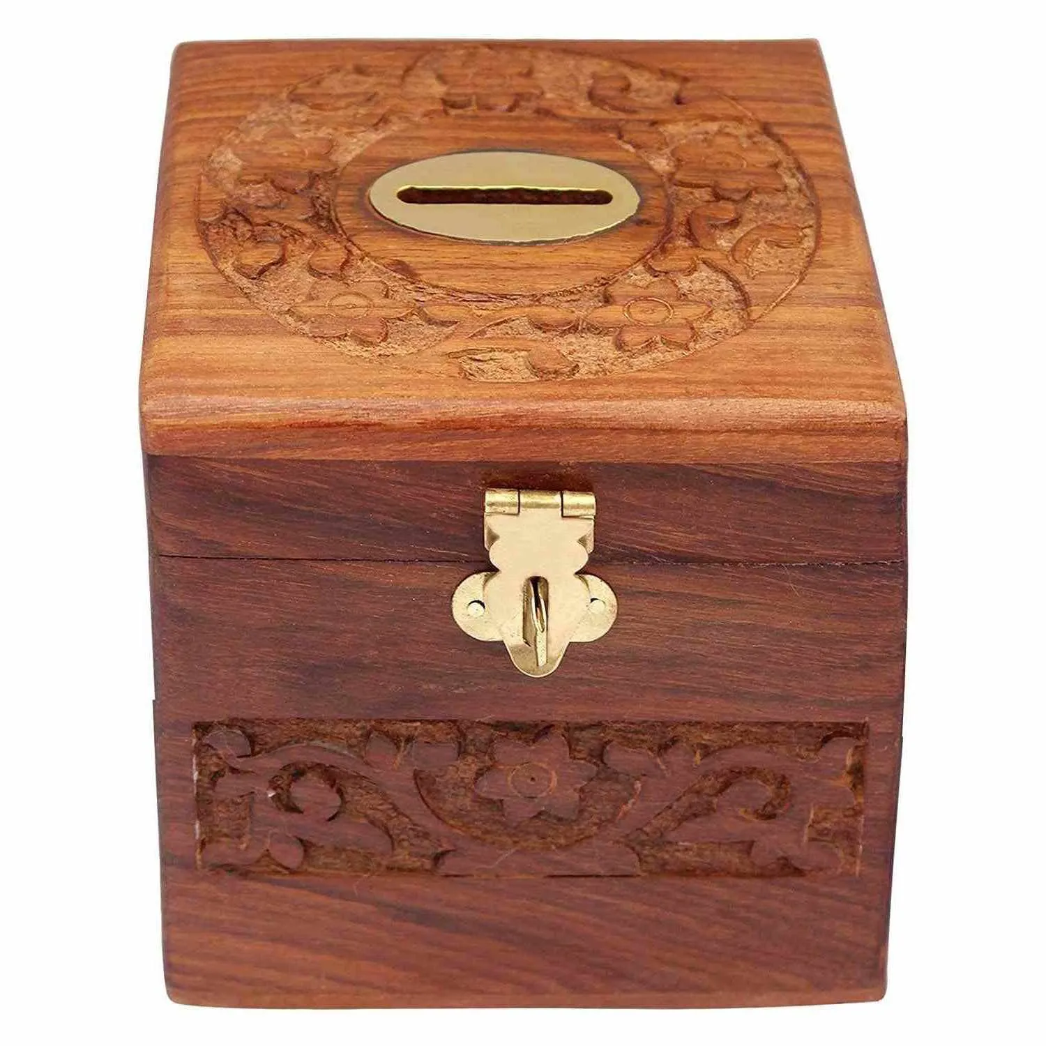 Handmade Wooden Boxes Money Bank, Gullak for Kids 21 x 10 x 10 Cm