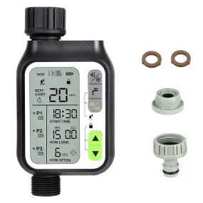 HASTHIP® Drip Irrigation Timer for Garden Farm, Irrigation Water Timer with Rainy Sensor   Multi Programs Automatic Watering System, Waterproof Digital Irrigation Timer System for Lawns