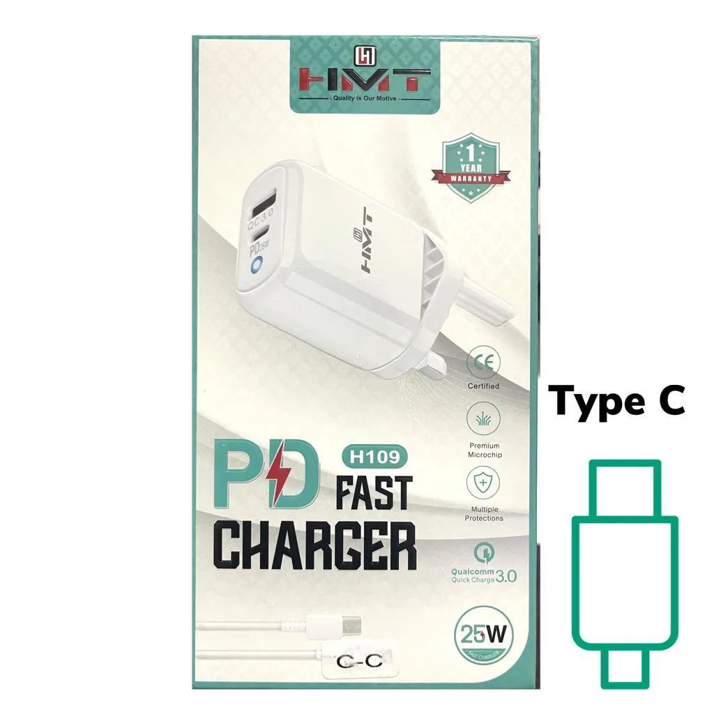 HMT PD Dual Super Fast Charging Adaptor  - 25W / USB-C / H109