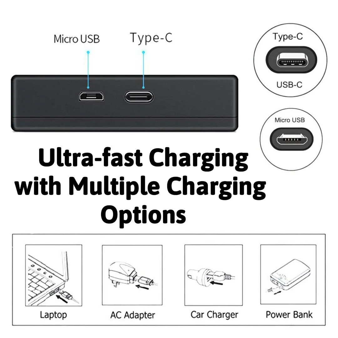 Hridz Dual Charger For GoPro Hero 8 Hero 7 Hero 6 Hero 5 AHDBT-801