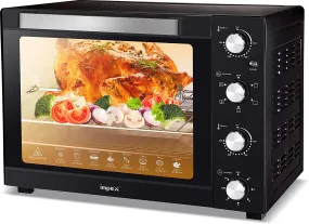 Impex OV 2904 2200W 100 Ltr Rotisserie Function Electric Oven with 12 Stage heating Temperature Adjustment Timer Inner Lights