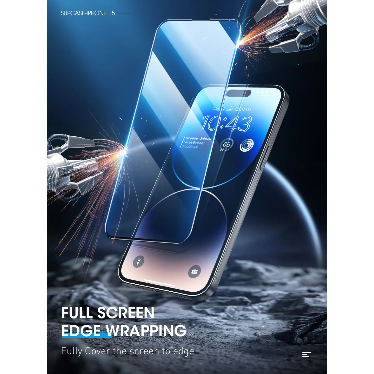 iPhone 15 Pro 2.5D Tempered Glass Screen Protector - Clear