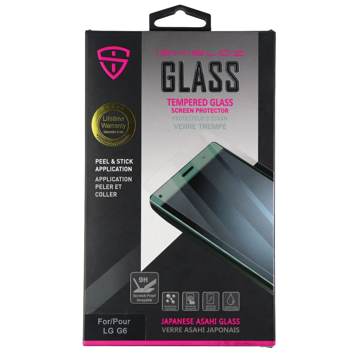 iShieldz Asahi Tempered Glass Screen Protector for LG G6 Smartphone - Clear