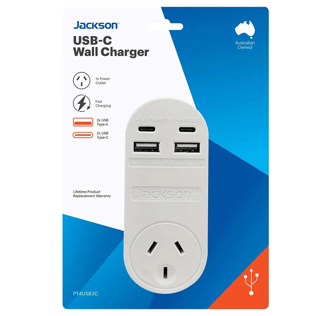 Jackson USB Charger 2 USB-A 2 USB-C PT4USB3C