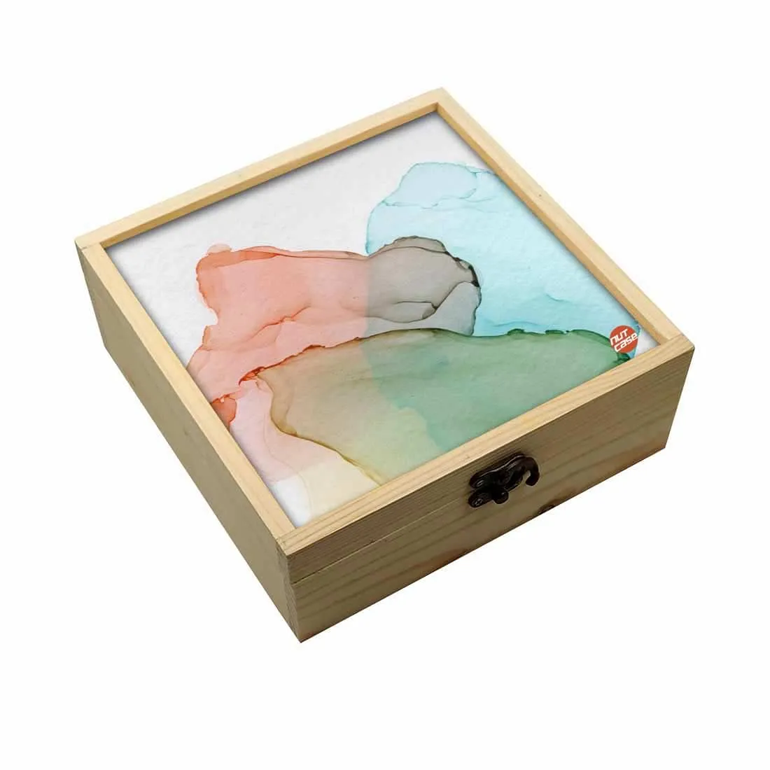 Jewellery Box Wooden Jewelry Organizer -  Ink Watercolor Shades