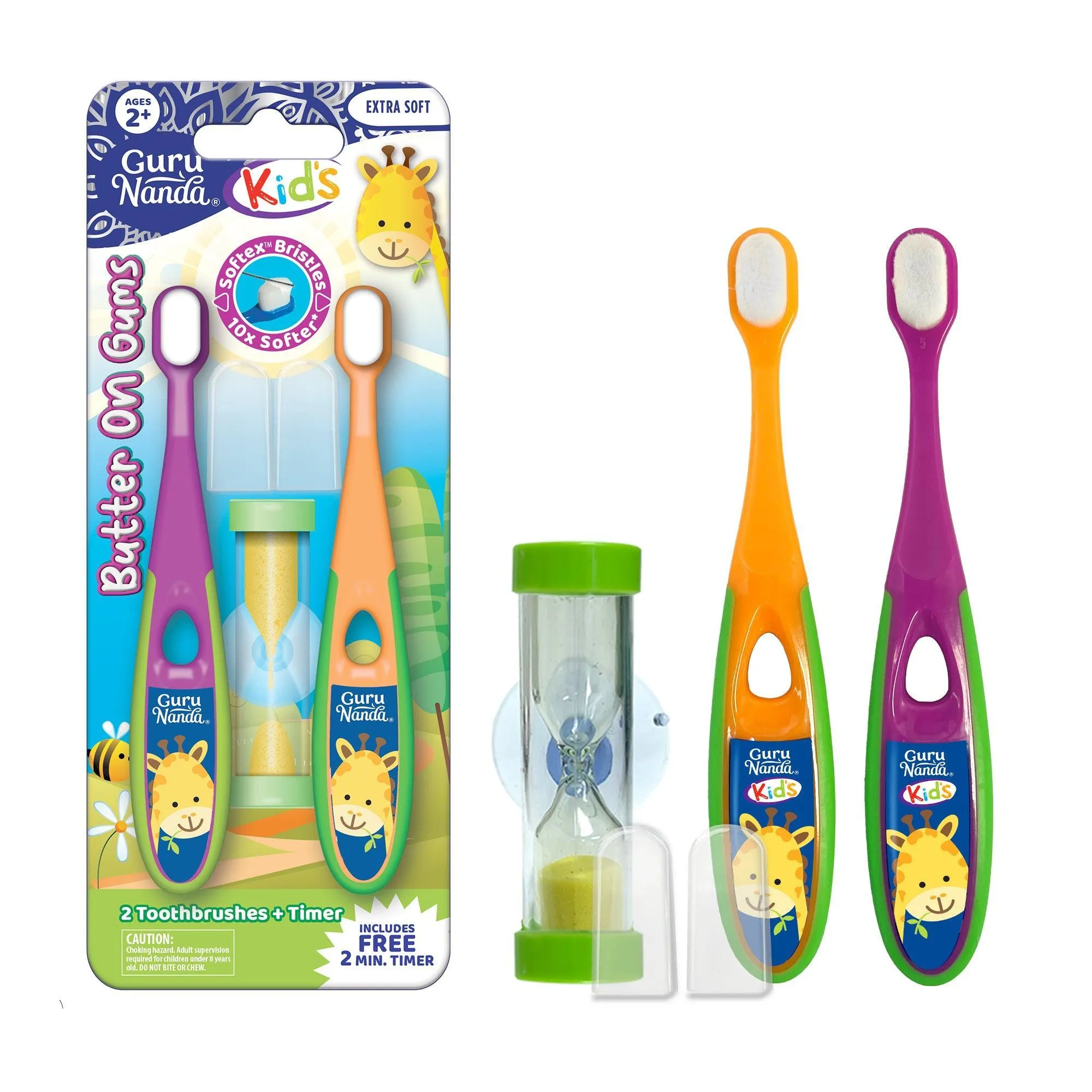 Kids Butter on Gums Toddler Toothbrush Set with Timer