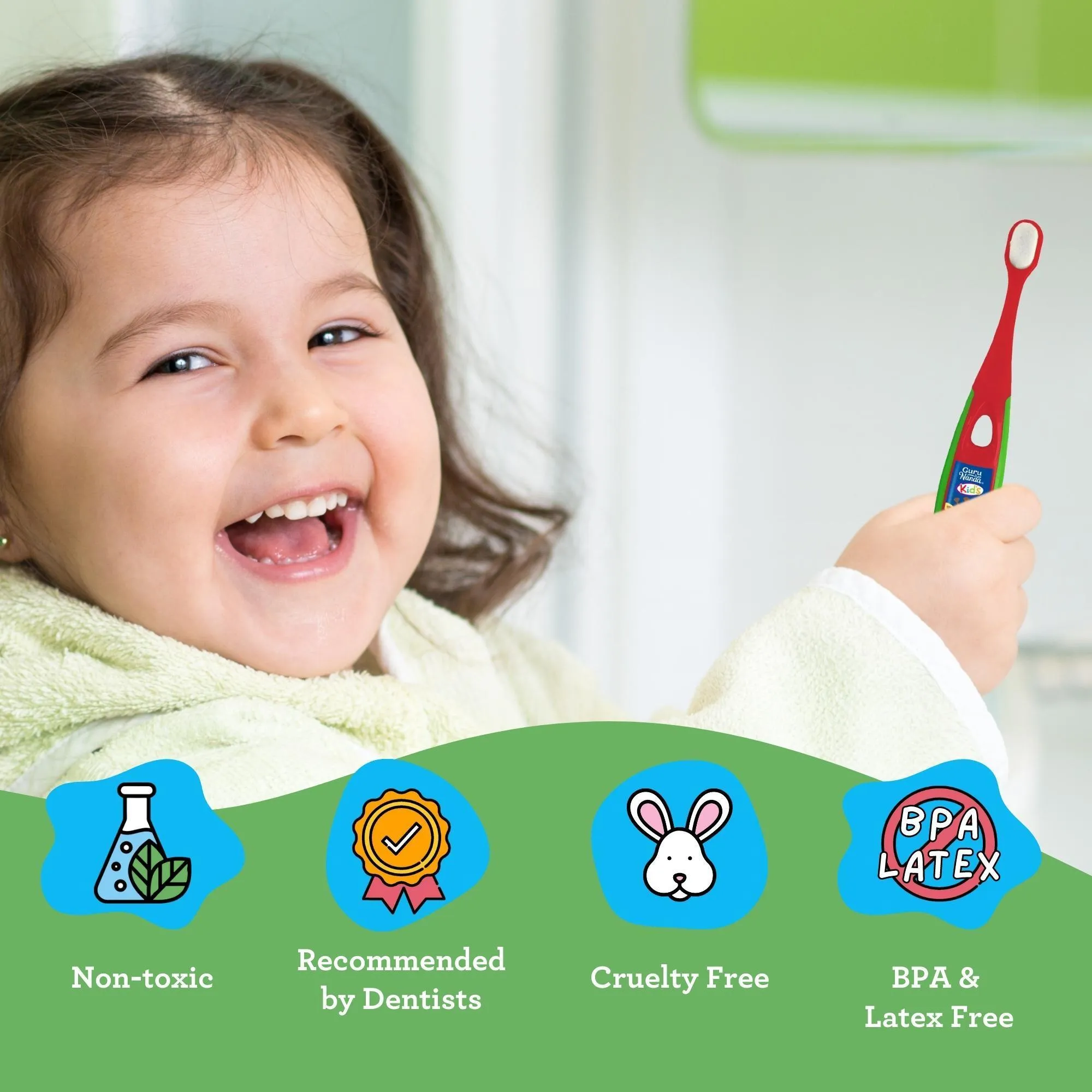 Kids Butter on Gums Toddler Toothbrush Set with Timer