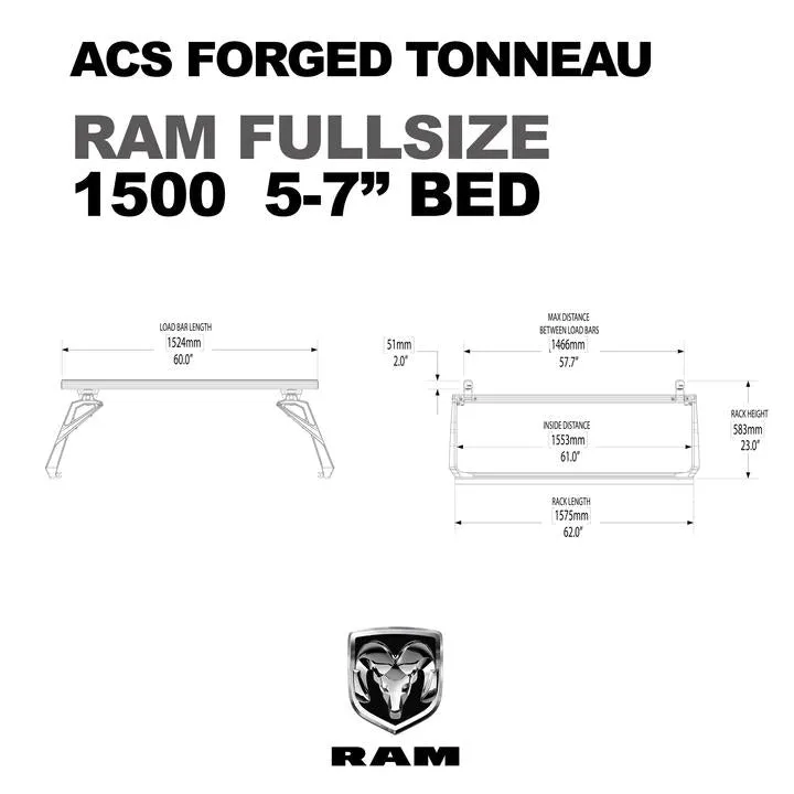 Leitner Designs ACS Forged Tonneau Rails Only For RAM