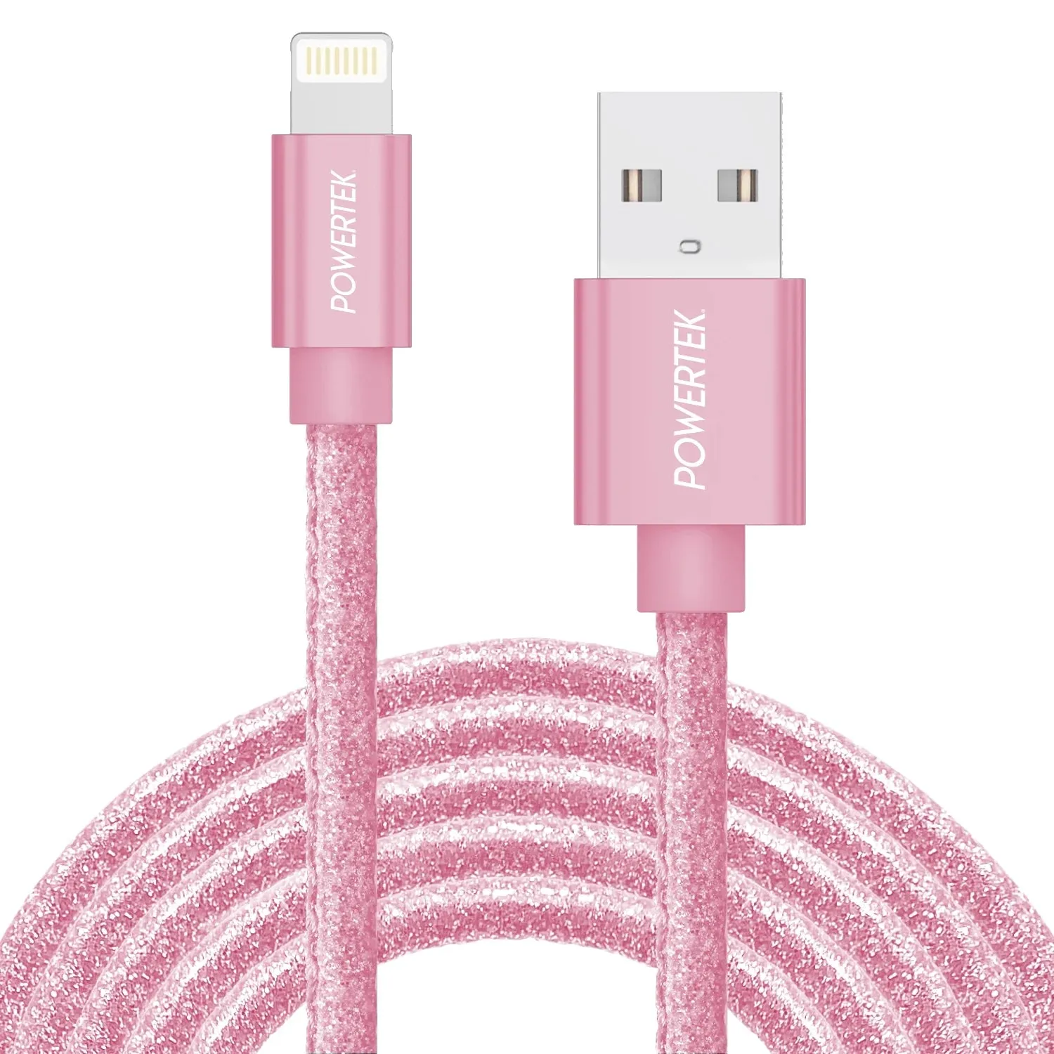 Liquipel 581235 Powertek USB-A to Lightning - Pink Glitter