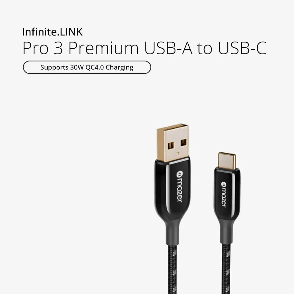 Mazer Infinite.LINK Pro 3 Premium USB-A to USB-C 1.25m Cable