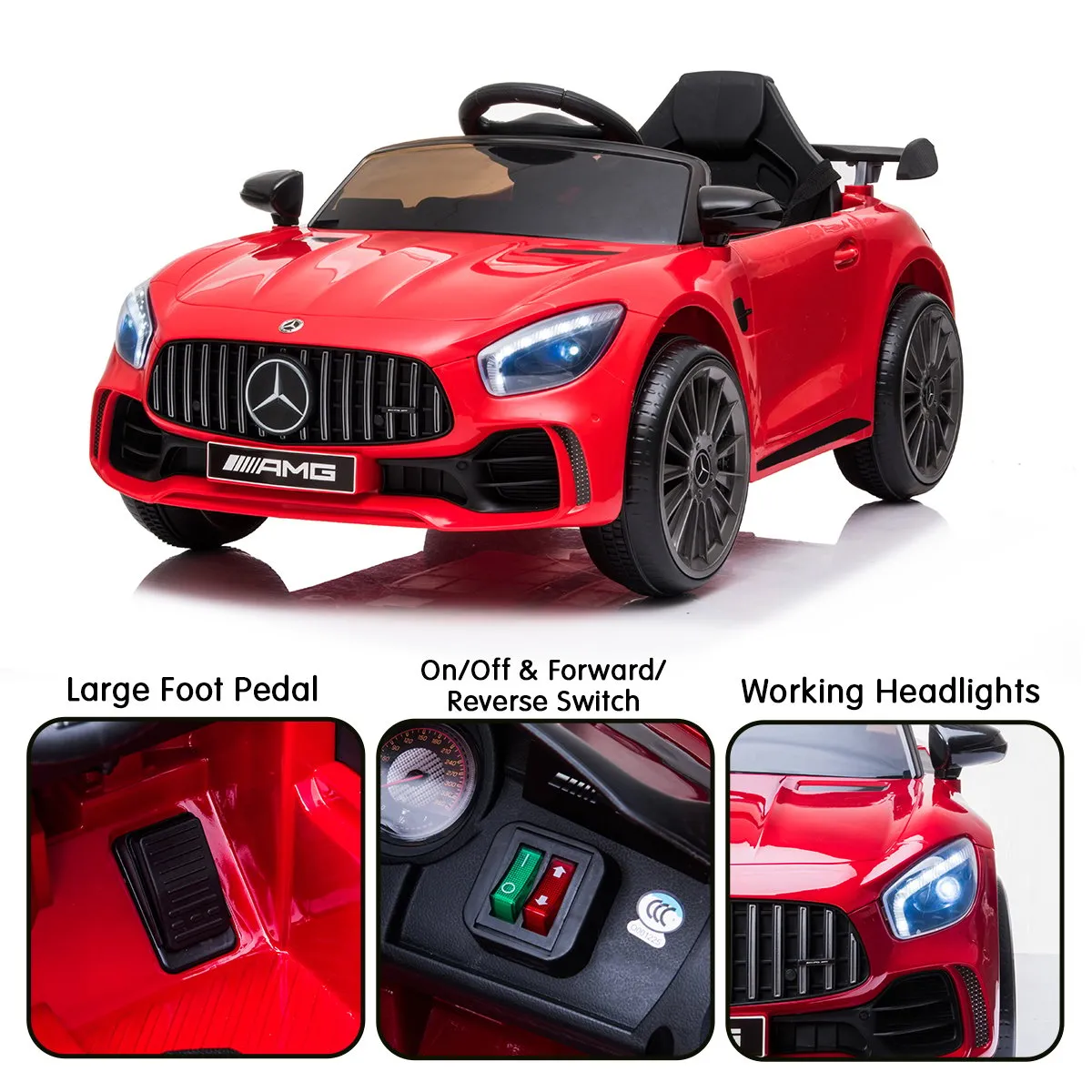 Mercedes-AMG GTR Kids Electric Ride On Car, Remote, MP3 - Kahuna