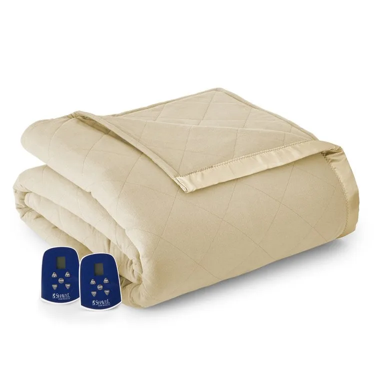 Micro Flannel 7 Layers of Warmth Electric Blanket - Twin/Chino