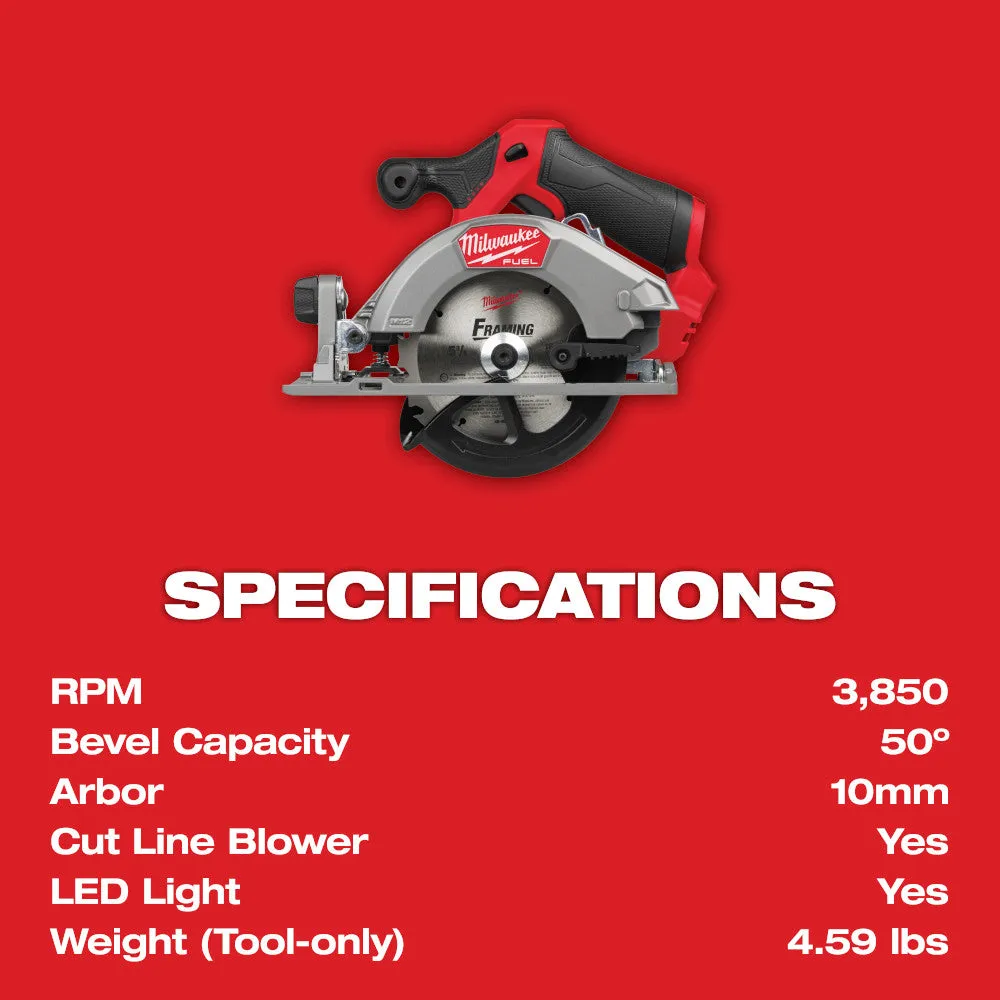 Milwaukee 2521-20 M12 FUEL 12V 5-3/8" Cordless Circular Saw - Bare Tool