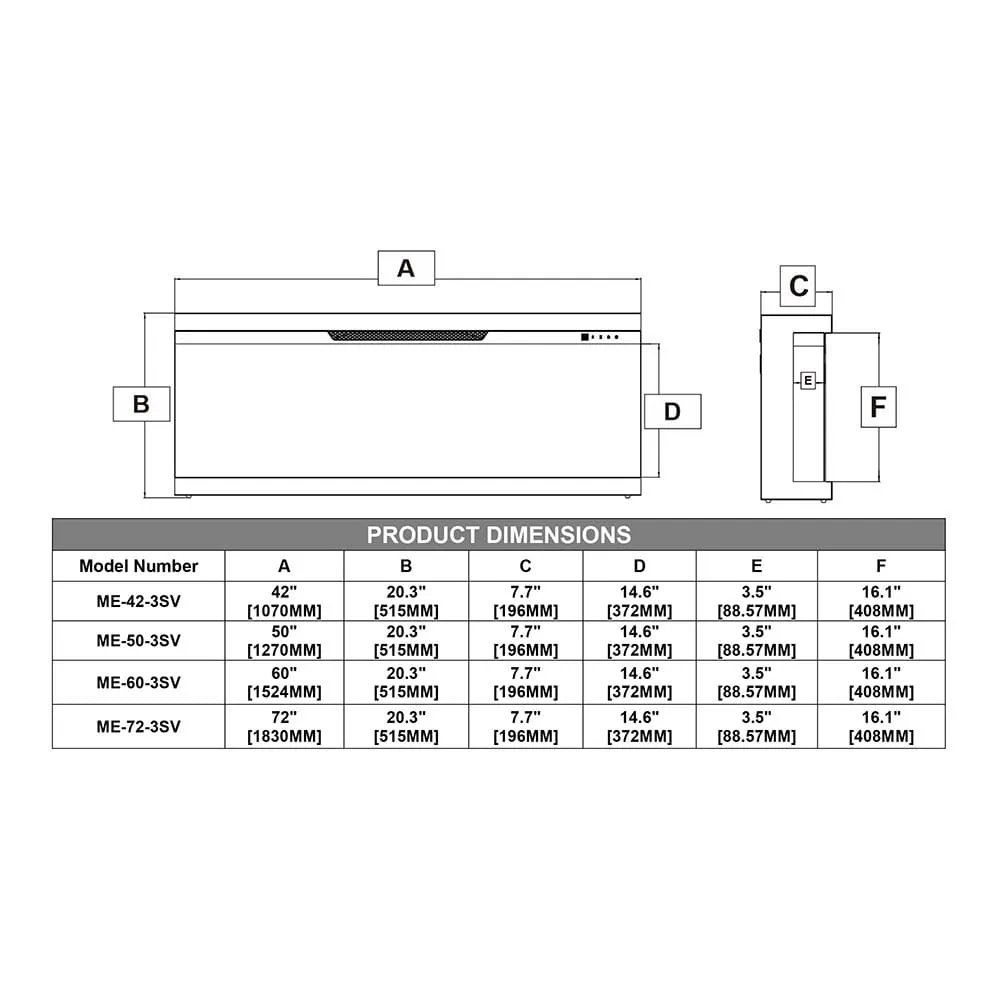 Modern Ember Skyline 50-in Multi-Sided Smart Electric Fireplace