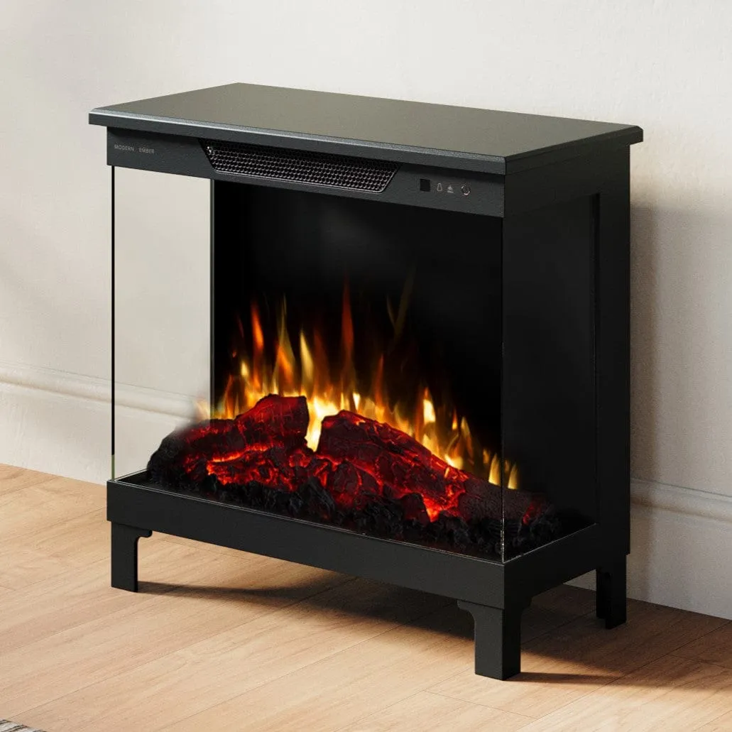 Modern Ember Smart 3-Sided Black Electric Fireplace Stove Heater