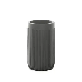 Modern Ribbed Grey Bath Accessories, Tumbler 