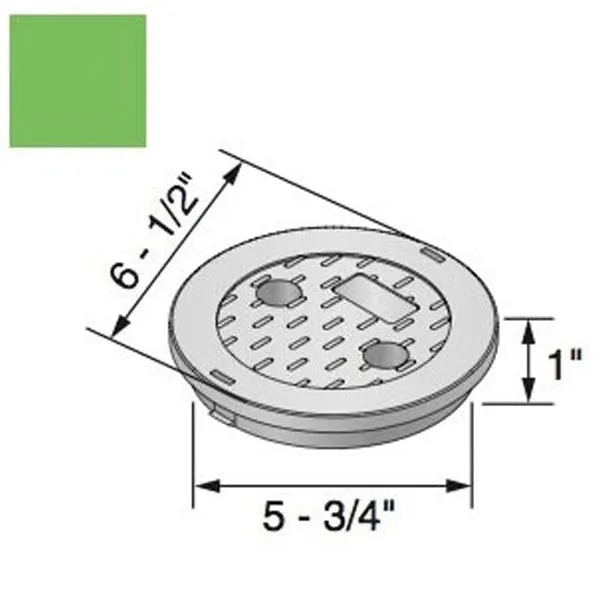 NDS - 107CH - STD 6" Lid Only, Snap-In Overlapping, Green