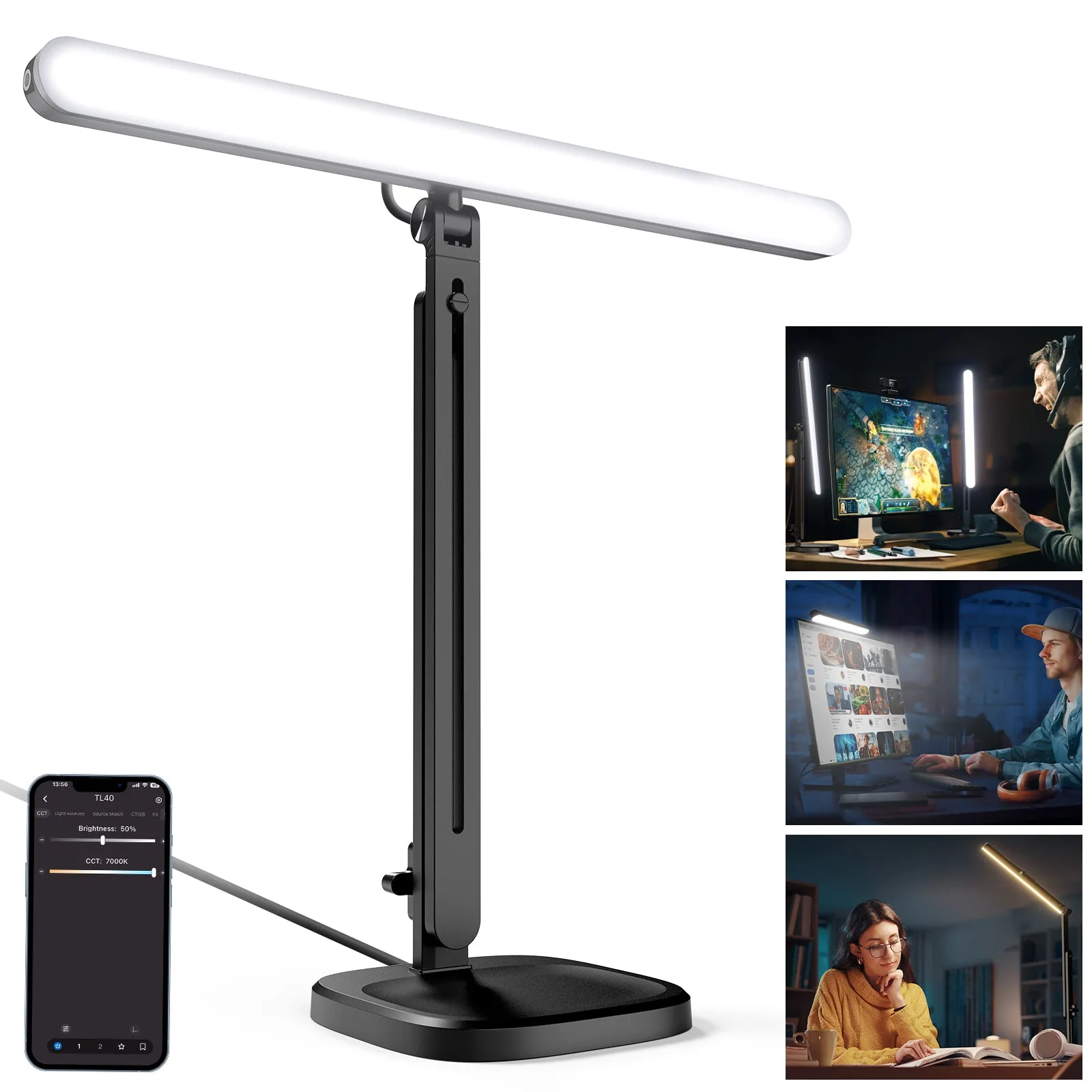 NEEWER TL40 Bi-Color LED Streaming Light Bar with Adjustable Stand