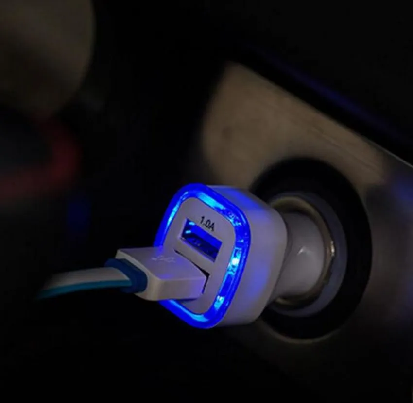 New Arrival 2.1A 1A Dual 2 USB Port LED Car Charger Adapter for Universal Smart Phone Tablet