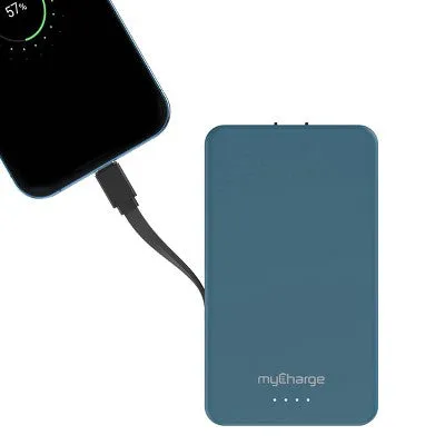 New - myCharge Amp Prong Plus 10000mAh/12W Output Power Bank with Integrated Charging