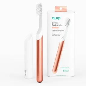 Open Box - quip Metal Electric Toothbrush Starter Kit - 2-Minute Timer   Travel Case - Copper