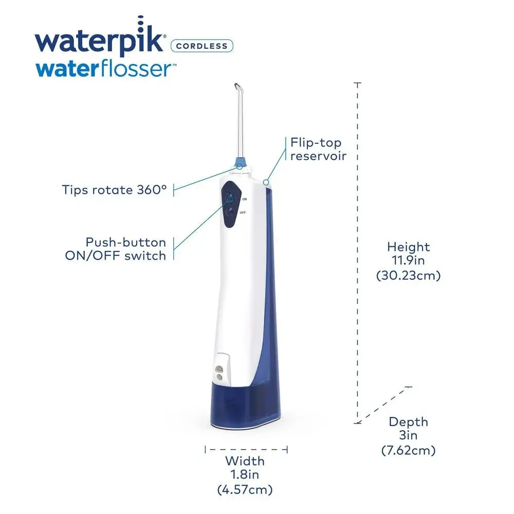 Open Box - Waterpik Rechargeable Cordless Water Flosser - WP-360 - White