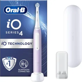 Oral-B iO4 Electric Toothbrush for Adults – 4 Modes, Teeth Whitening, Travel Case, Lavender, UK 2-Pin Plug