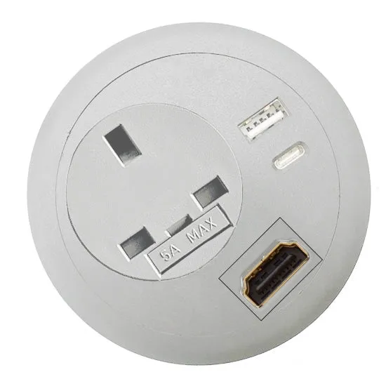 Osby Built in Desk Power Outlet with HDMI, USB-A & USB-C