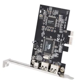 PCI-E 3 Ports 1394a 1394b Firewire Expansion Card PCI-Express Controller Card (2 * 6 Pin   1 * 4 Pin) for Desktop PC