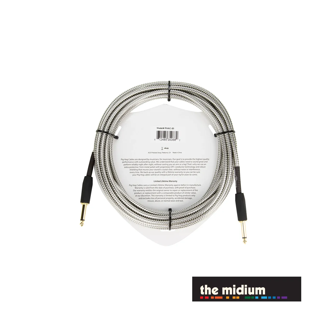 Pig Hog Armor Clad 1/4" TS Straight Instrument Cable — (Multiple Lengths)