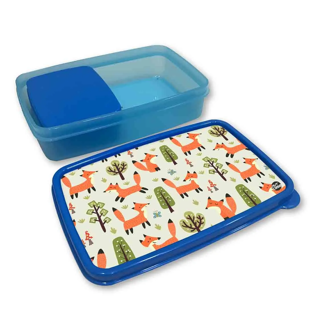 Plastic Designer Lunch Box for Kids School Boys - Fox and Tree