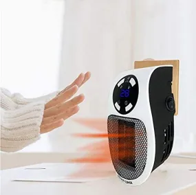 Plug in Wall Heater 500w Mini Electric Space Portable Digital Personal Heater-Wall Outlet Electric Space Heater as Seen on TV with Adjustable Thermostat and Timer and Led Display