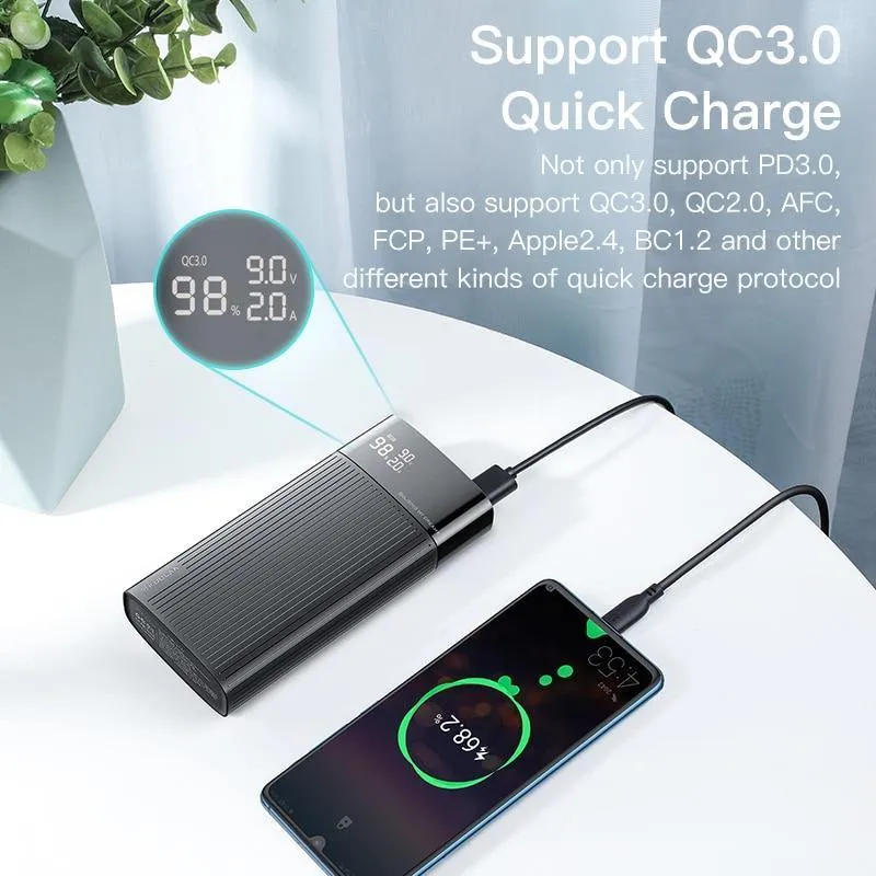 Portable Fast Wireless Power Bank 20000mAh QC PD 3.0  USB Charger