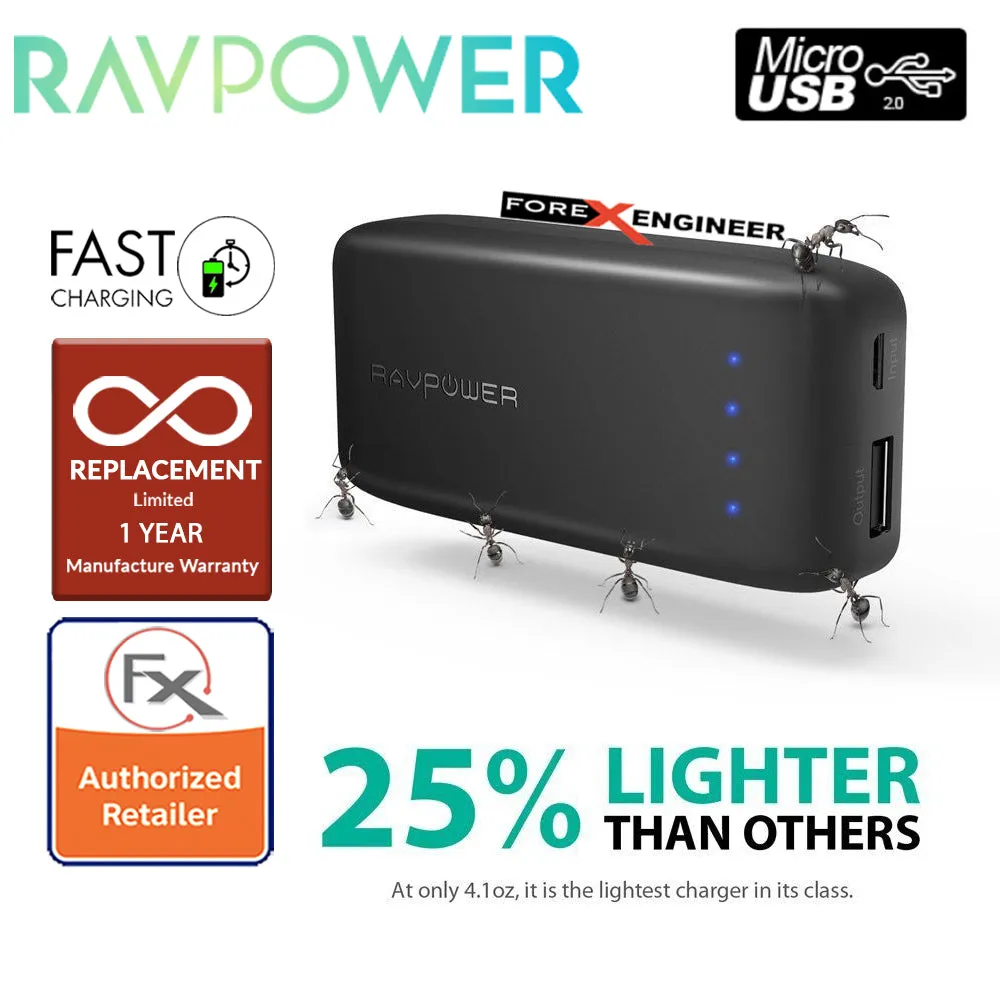 RavPower RP-PB060 Portable Charger 6700mAh - Candy bar Sized Pocket Power Bank - Black