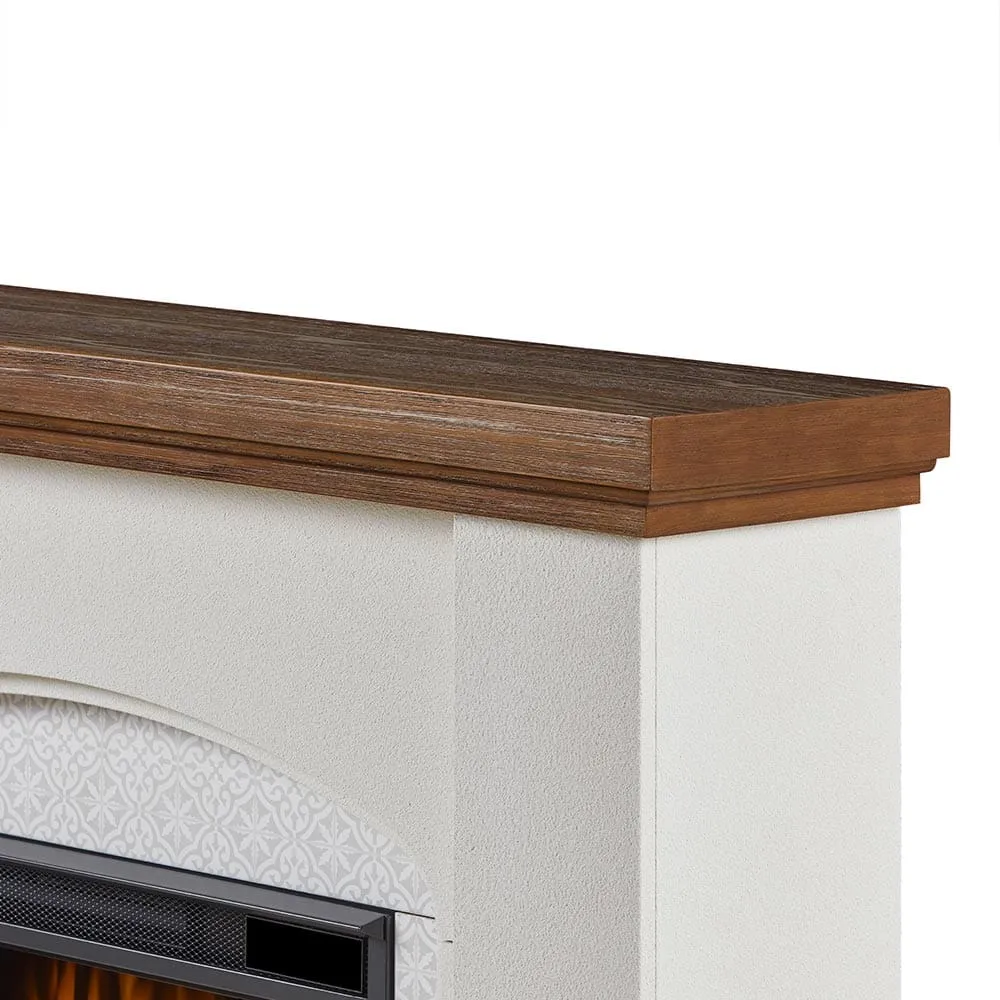 Real Flame Anika 49-in Electric Fireplace Mantel Package in White