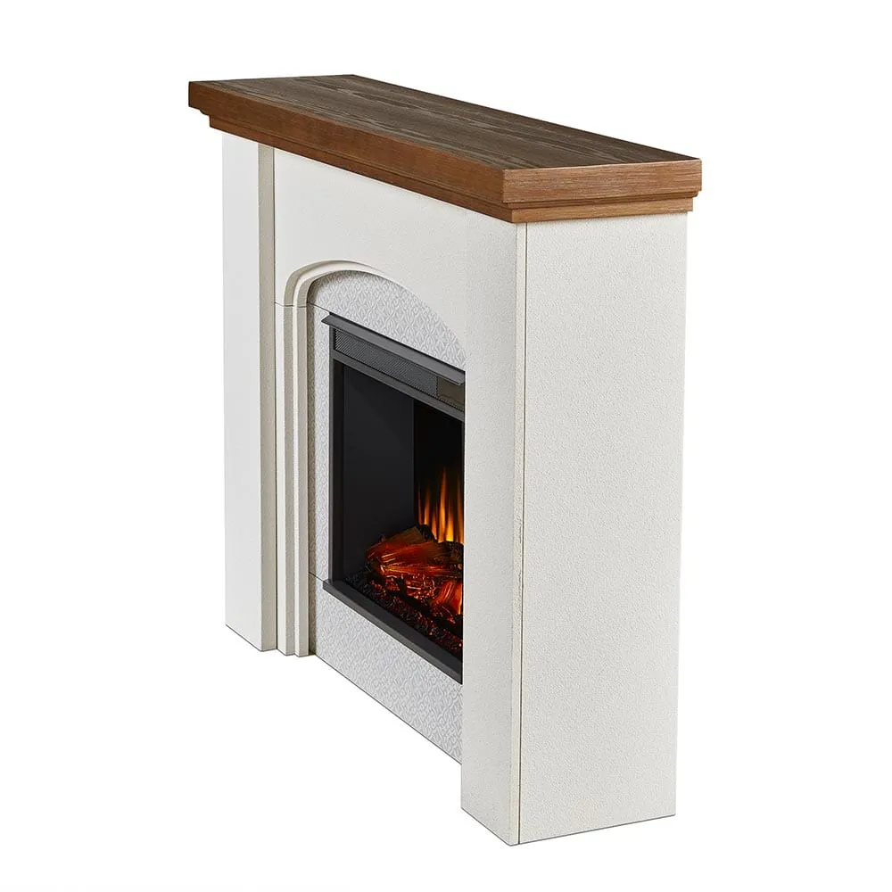 Real Flame Anika 49-in Electric Fireplace Mantel Package in White