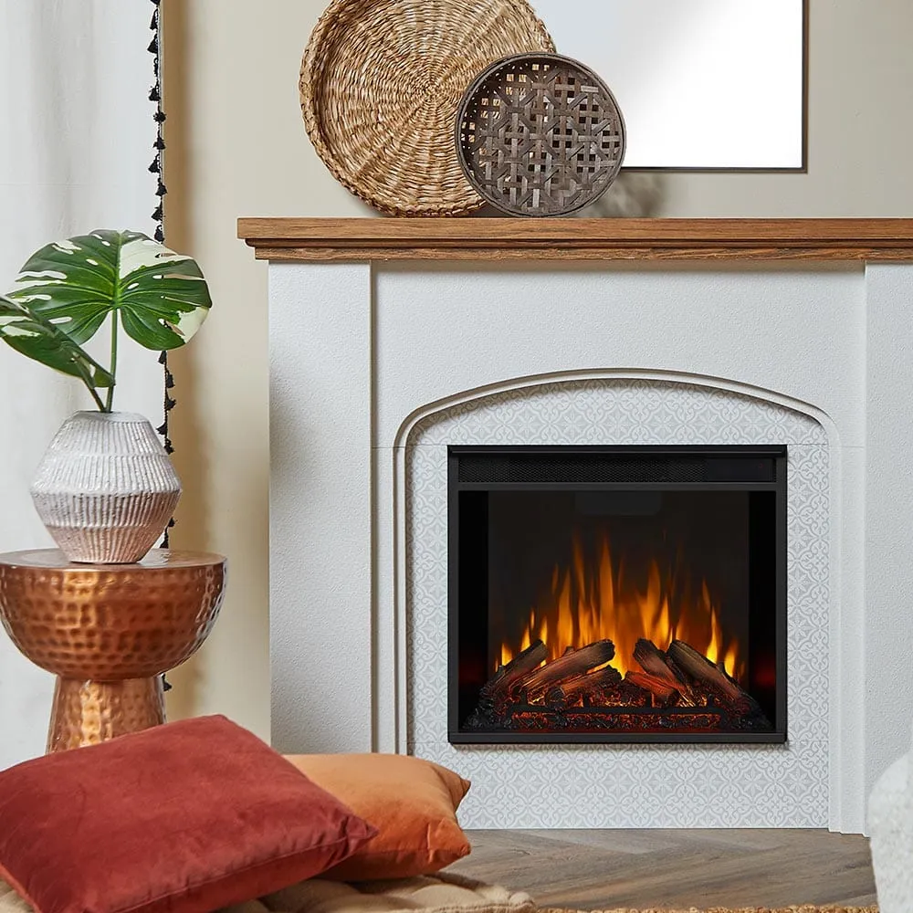 Real Flame Anika 49-in Electric Fireplace Mantel Package in White