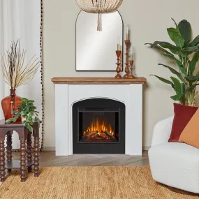 Real Flame Anika 49-in Electric Fireplace Mantel Package in White