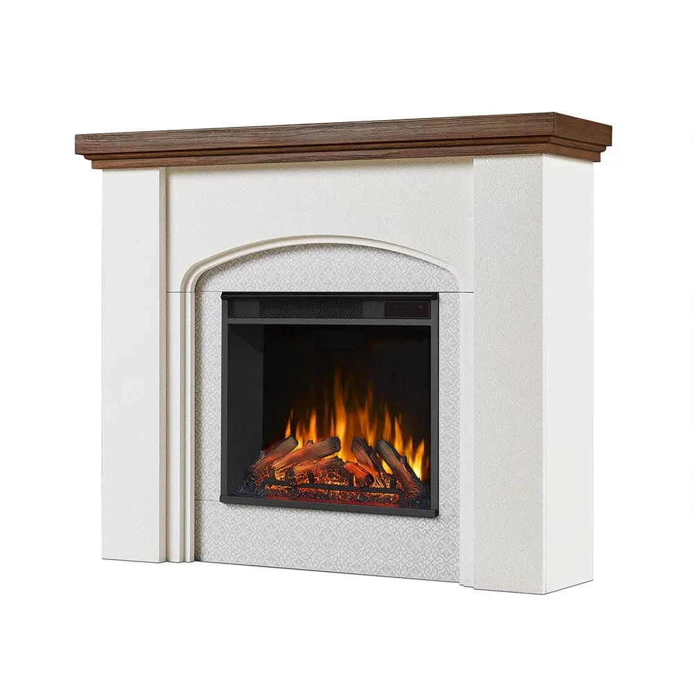 Real Flame Anika 49-in Electric Fireplace Mantel Package in White