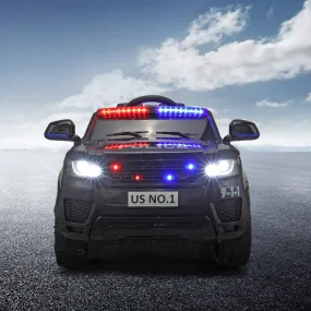 Ride-On Police Car for Kids, 2 Control Modes, with Lights, Music & Remote