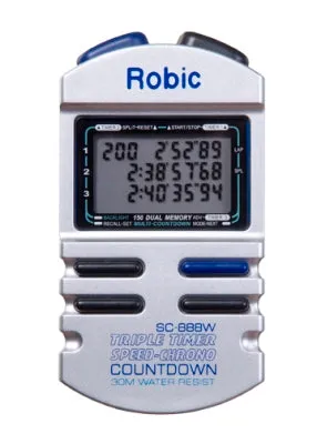 ROBIC SC-888W Triple Timer, Speed, Chrono Silver Stopwatch