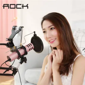 ROCK Karaoke Microphone for Smartphone Speaker 3.5mm Jack Dynamic Wired Durable Professional Condenser