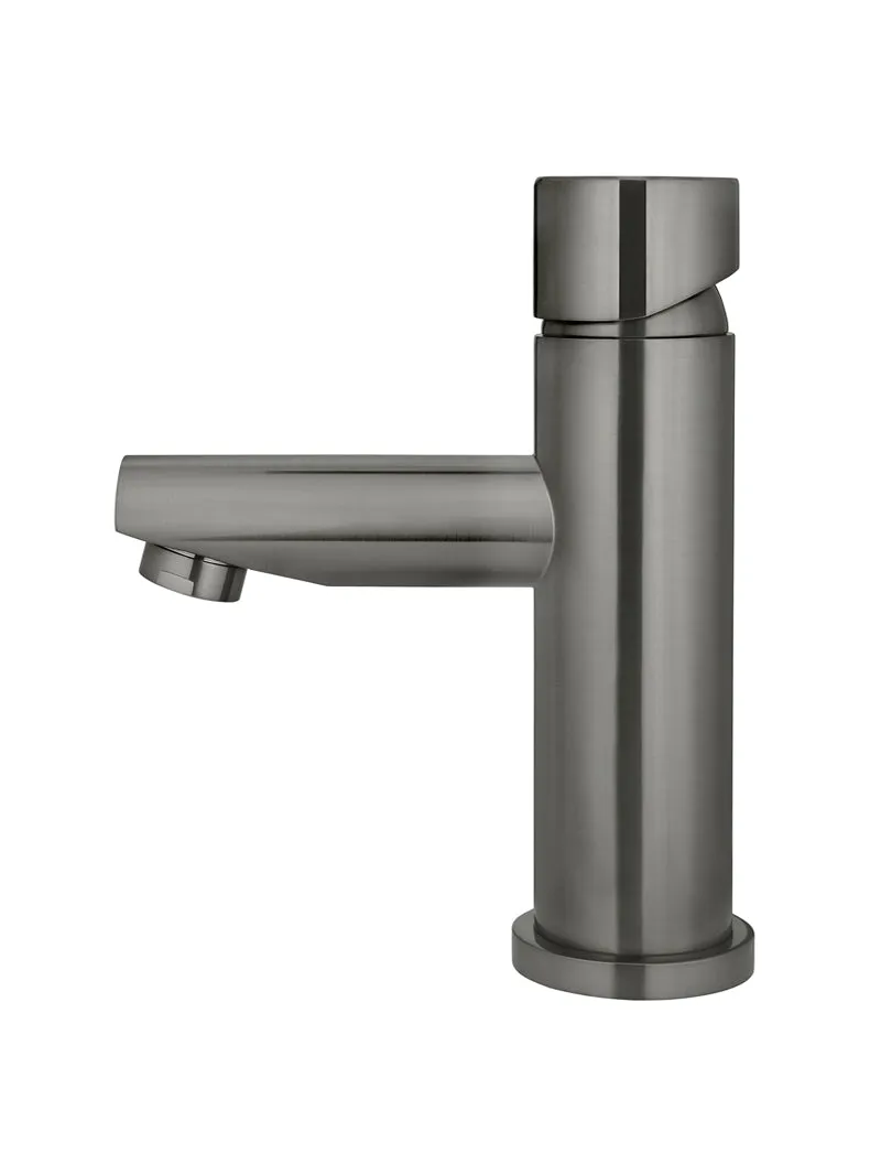 Round Pinless Basin Mixer - Shadow Gunmetal