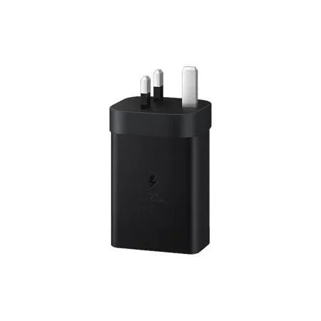 Samsung 65W PD Power Adapter Trio 2 x USB C & 1 x USB A Black UK Plug - EP-T6530NBEGGB