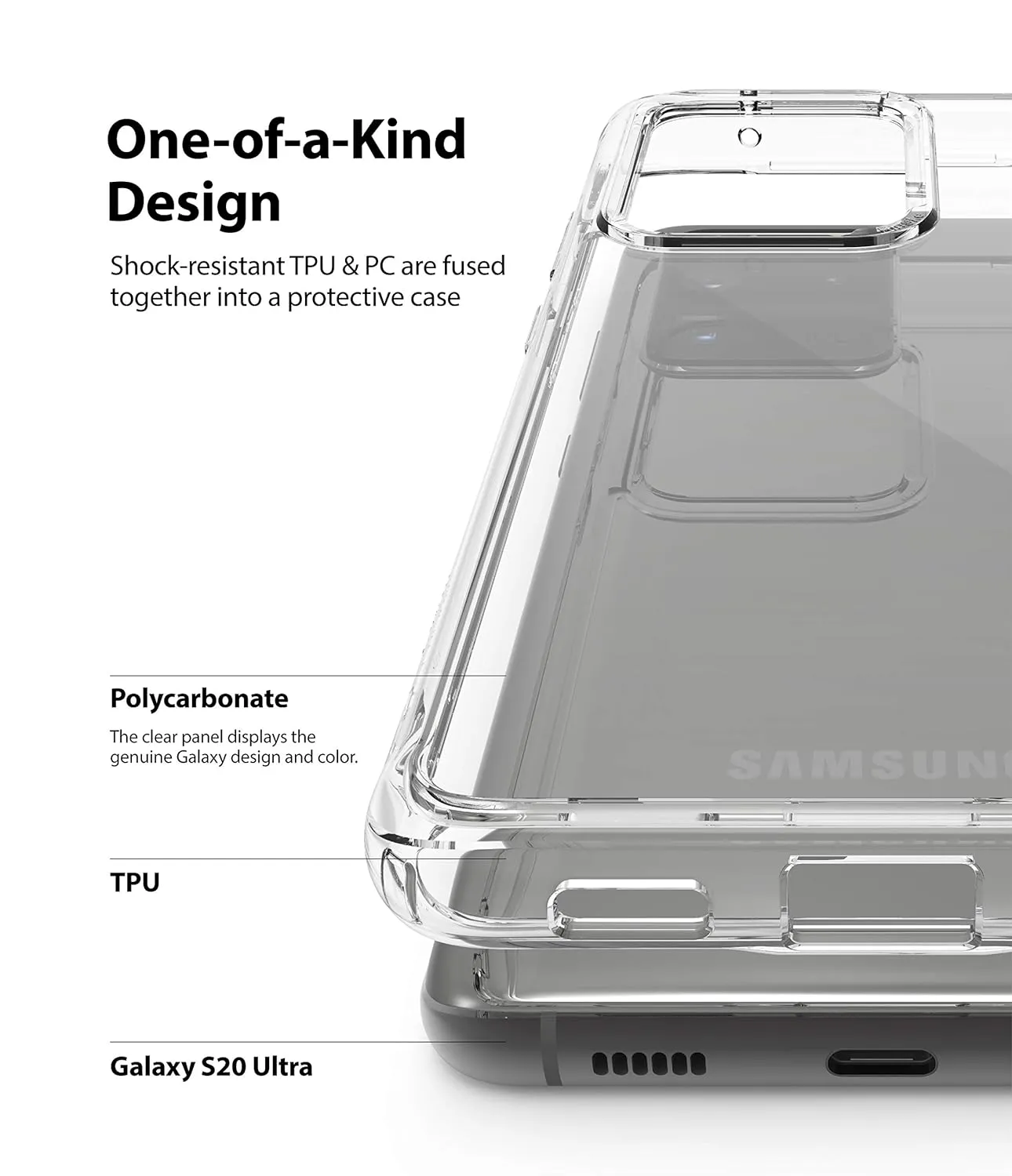 Samsung Galaxy S20 Ultra Back Cover Case | Fusion - Clear