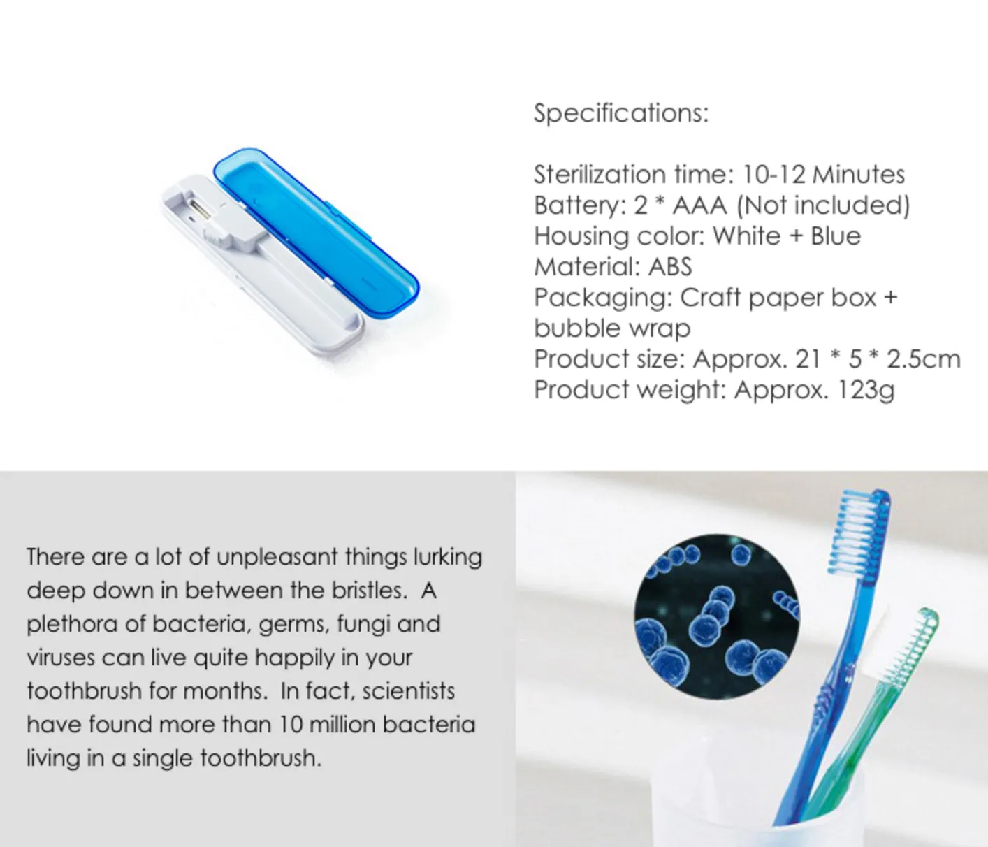 Shoppy UV Portable Travel Toothbrush Sanitizer