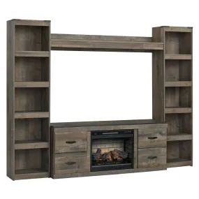 Signature Design by Ashley Trinell EW0446W9 4 pc Entertainment Center with Electric Fireplace